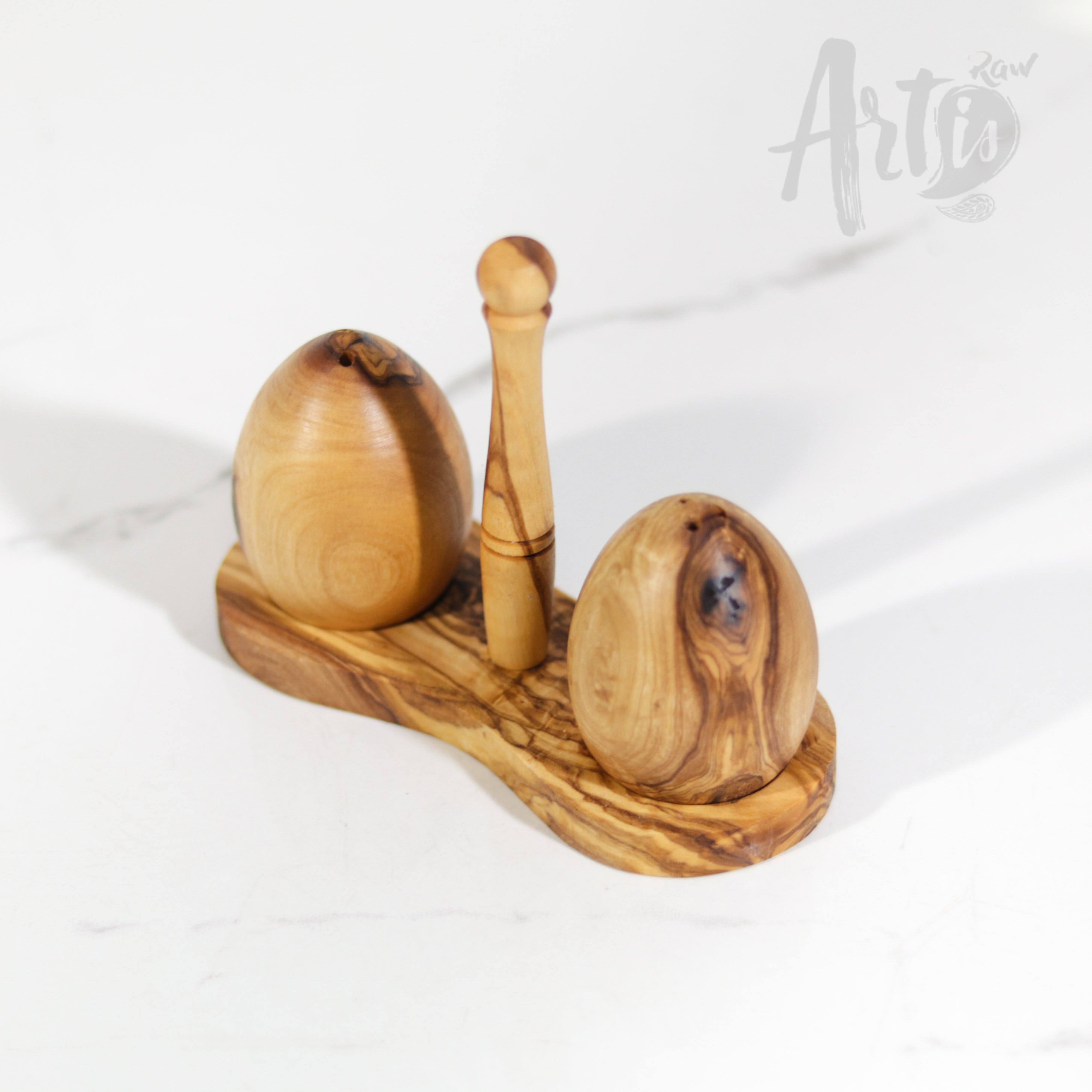 Salt and pepper shakers with Holder - ArtisRaw